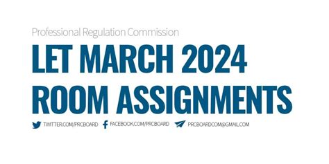 LET Room Assignments: March 2024 Licensure Exam for .
